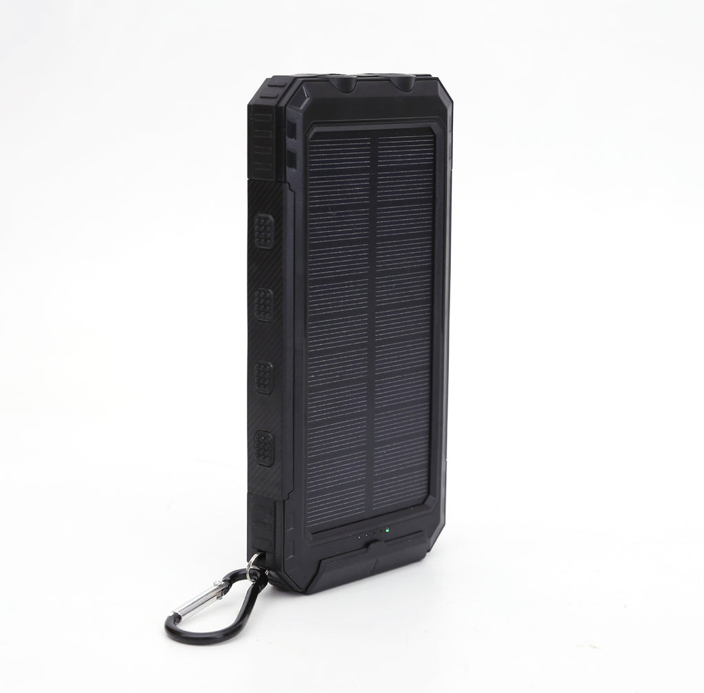 10,000mAh Rugged Solar Power Bank with Dual LED Flashlight & Compass