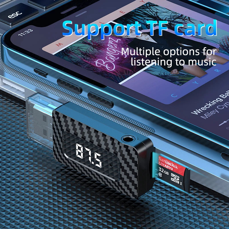 Bluetooth 5.3 Car Audio Receiver & FM Transmitter – W3