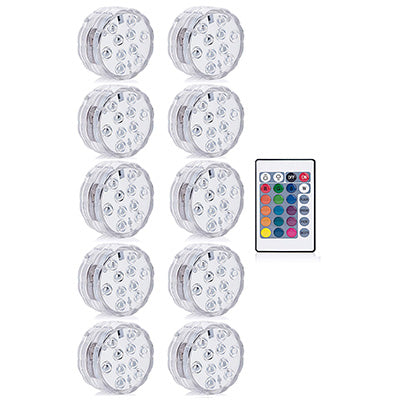 RGB Waterproof Submersible LED Lights with Remote Control