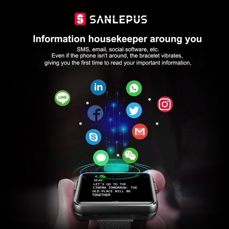 SANLEPUS Smart Watch with Hidden Wireless Earbuds – Bluetooth Fitness Smartwatch for Men & Women