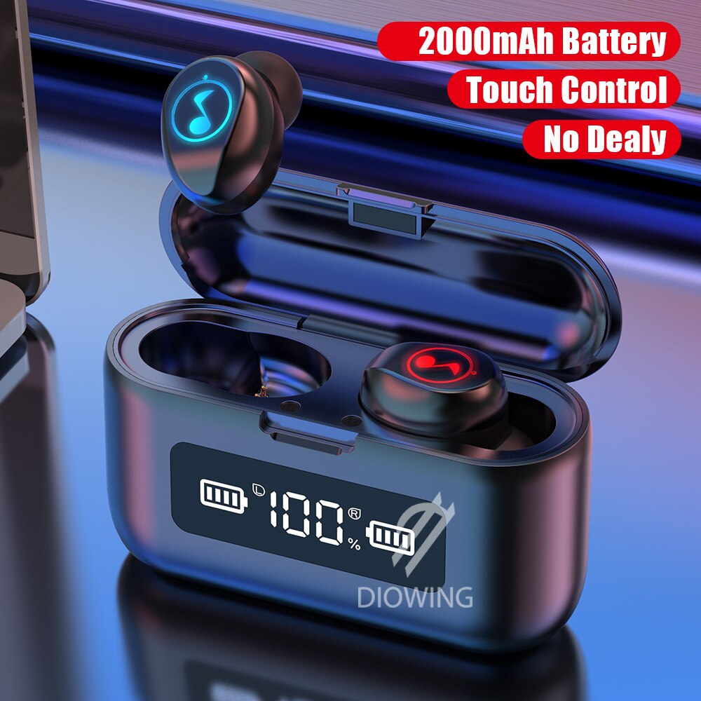 B281 Bluetooth 5.0 Wireless Earbuds with LED Display & Touch Control