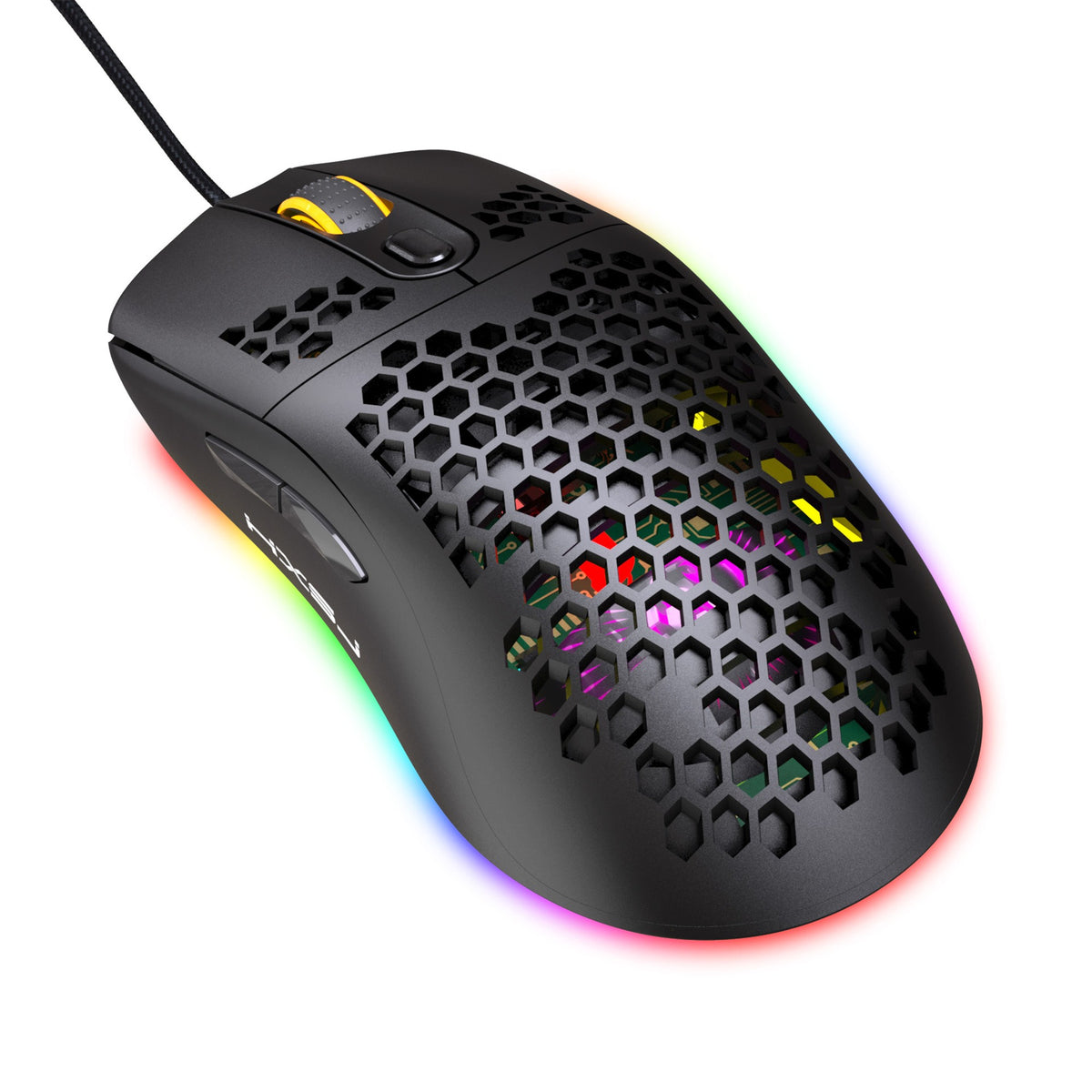 RGB Honeycomb Gaming Mouse – 6400 DPI Programmable Wired Mouse