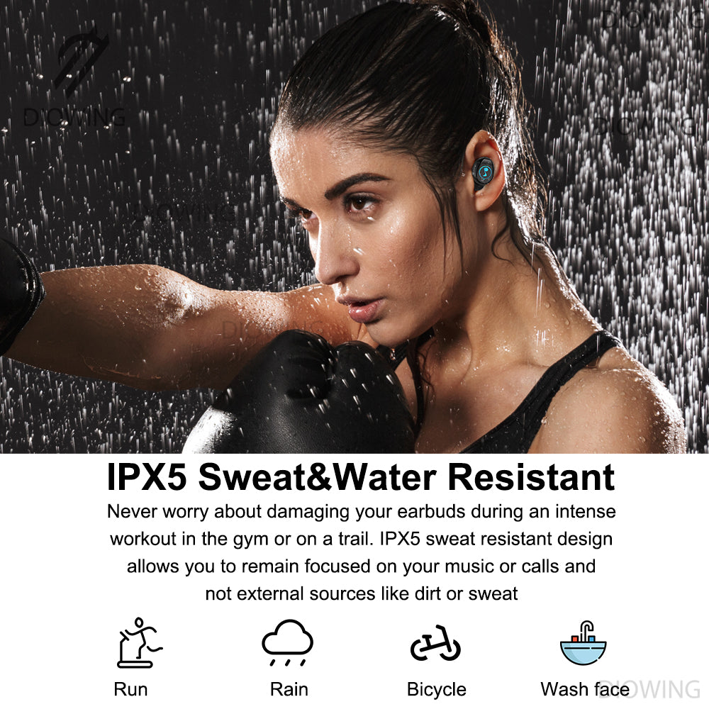 B281 Bluetooth 5.0 Wireless Earbuds with LED Display & Touch Control