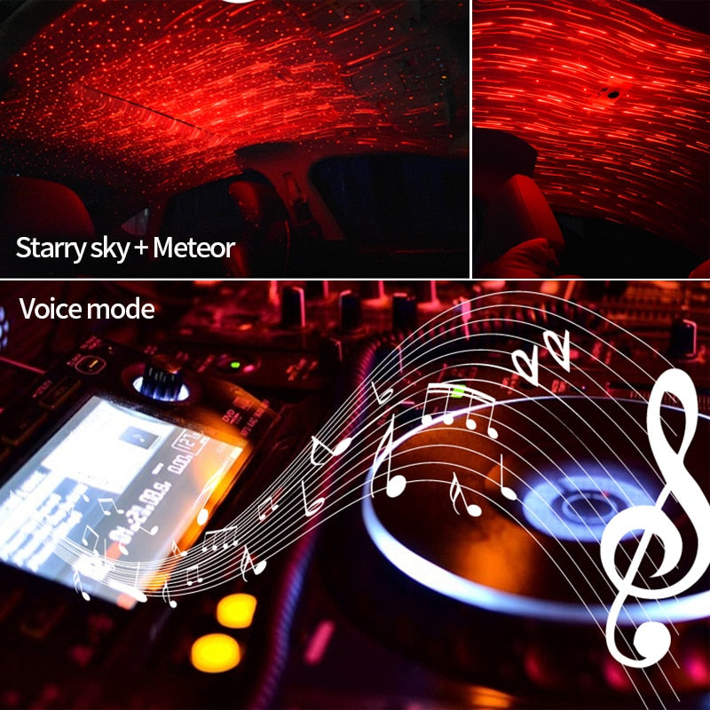 Car Interior Star Projector Light with Remote – Meteor / Starry Sky
