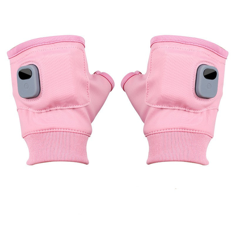 Smart Heated Fingerless Gloves with Digital Temperature Control