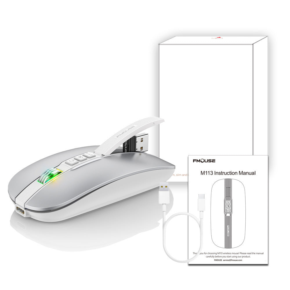 M113 Dual-Mode Wireless Rechargeable Mouse – Bluetooth 5.1 & 2.4GHz