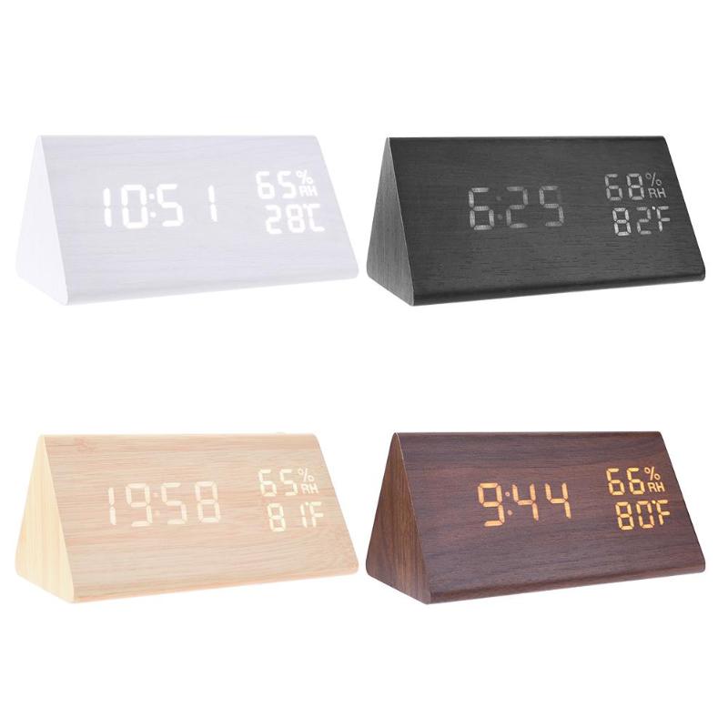 LED Sound-Control Digital Alarm Clock with Temperature & Calendar
