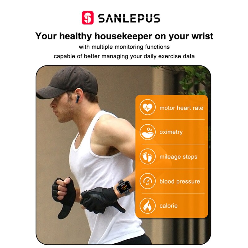 SANLEPUS Smart Watch with Hidden Wireless Earbuds – Bluetooth Fitness Smartwatch for Men & Women