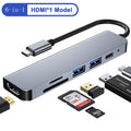 6-in-1 USB-C Hub with 4K HDMI, 100W PD & Card Reader