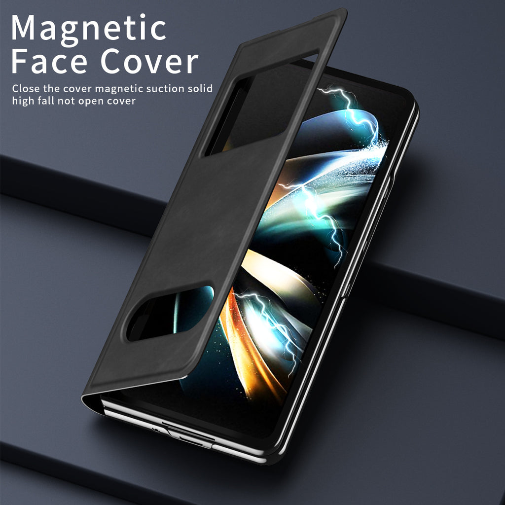 Premium Faux Leather Smart View Case for Samsung Galaxy Z Fold