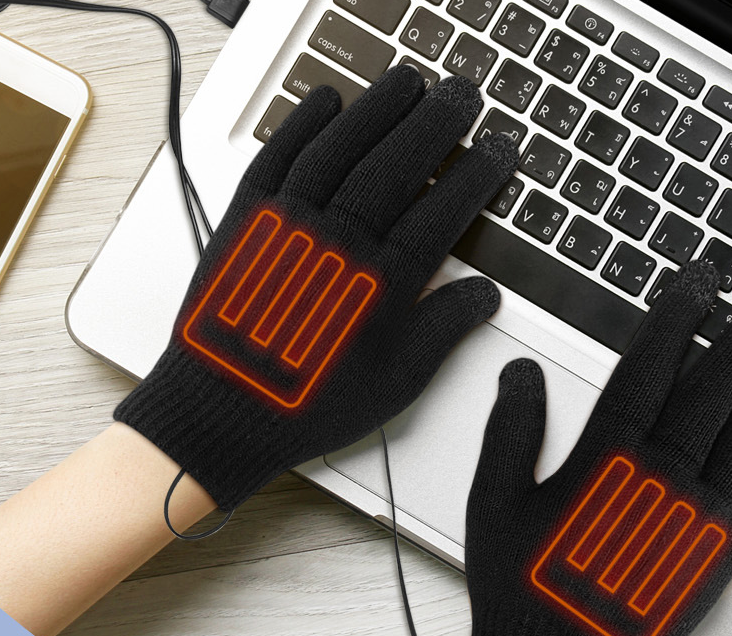 USB Heated Winter Gloves with Touchscreen & Anti-Slip Grip