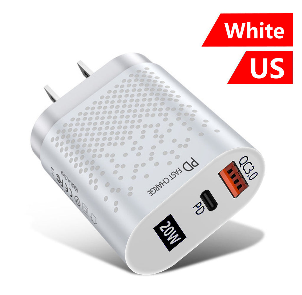 20W PD & QC 3.0 Dual-Port Fast Charger