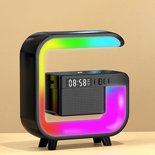 RGB Bluetooth Speaker with Wireless Charging, Alarm Clock & Ambient Light