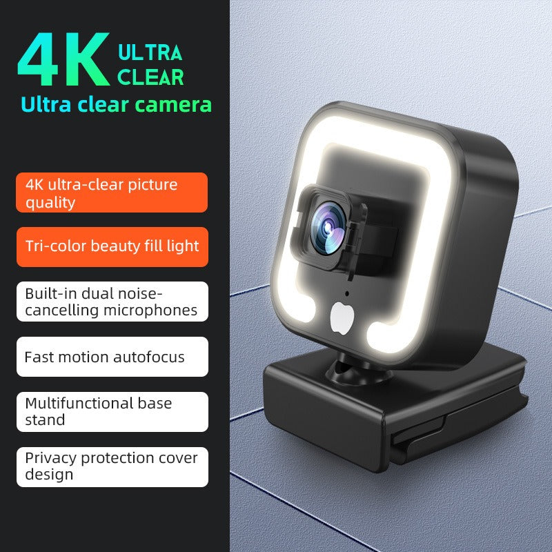 AntLabs HD Autofocus Webcam with Built-In Ring Light & Microphone