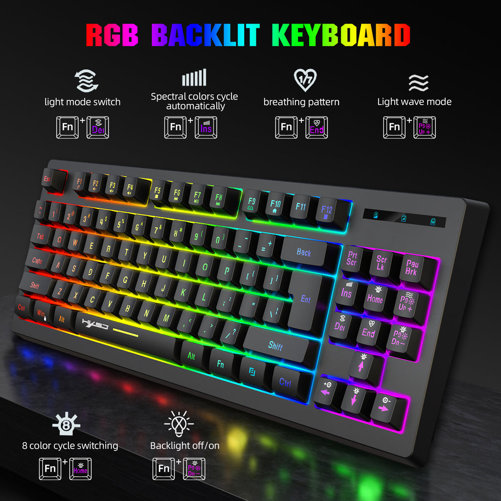 L100 87-Key RGB Wireless Gaming Keyboard – 2.4GHz Rechargeable