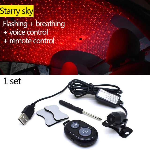 Car Interior Star Projector Light with Remote – Meteor / Starry Sky