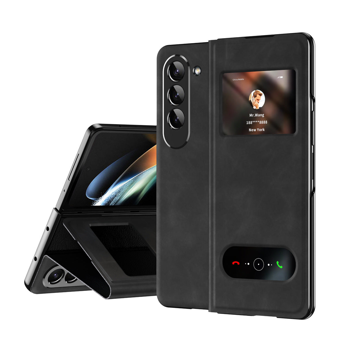 Premium Faux Leather Smart View Case for Samsung Galaxy Z Fold