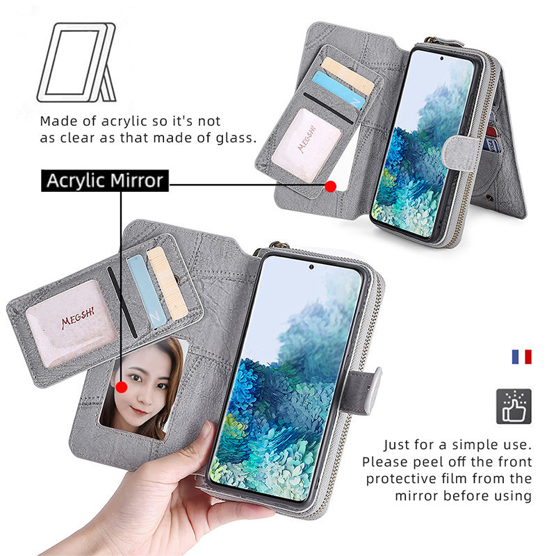 2-in-1 iPhone Wallet Case with Card Storage & Detachable Magnetic Cover