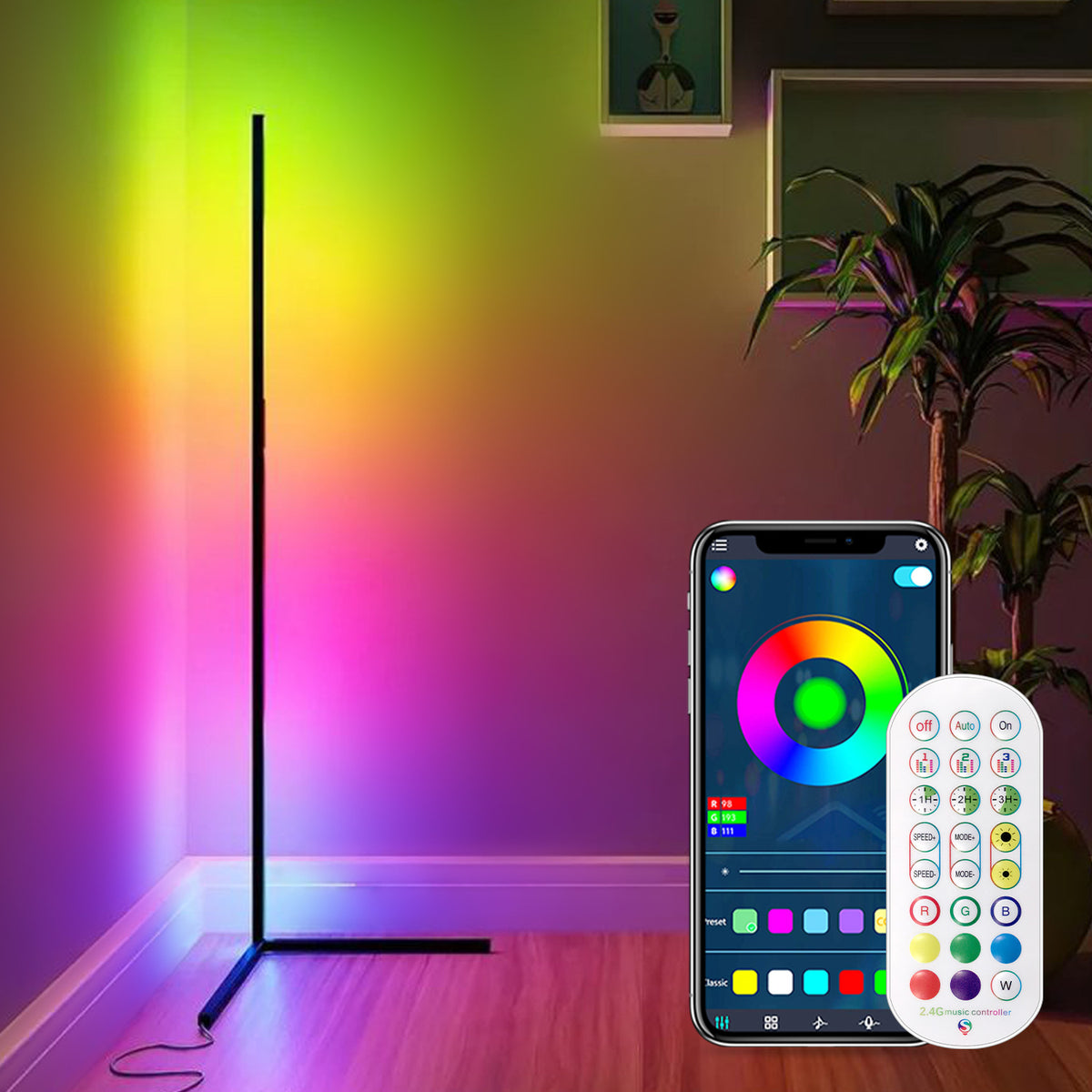 RGB Smart Corner Floor Lamp