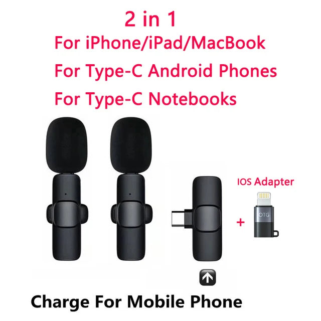 Wireless Lavalier Microphone for Phone – Plug & Play Clip-On Mic