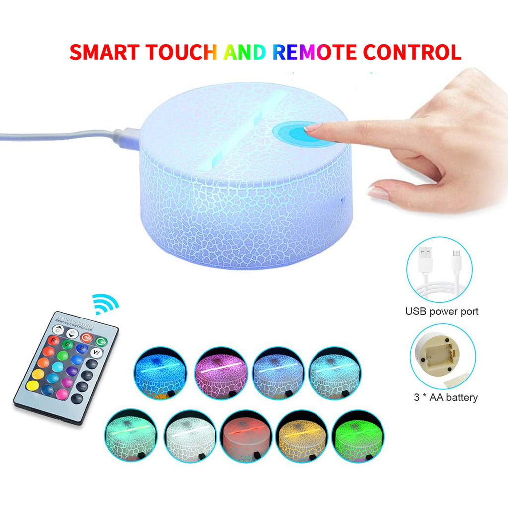 3D Baseball RGB Night Light – 16 Color Touch & Remote Control
