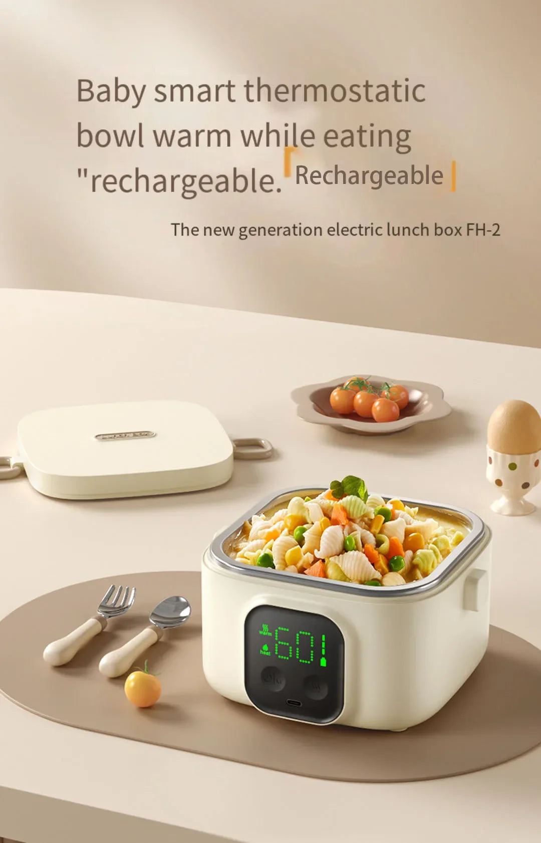Rechargeable Smart Heated Lunch Box