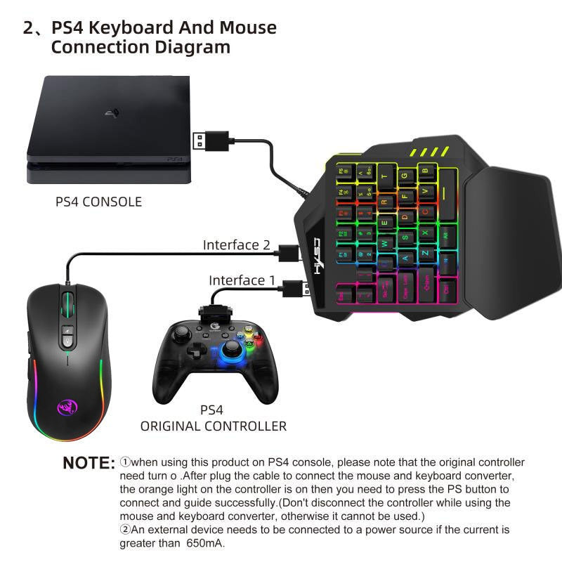 V500 RGB One-Handed Gaming Keyboard & Console Converter