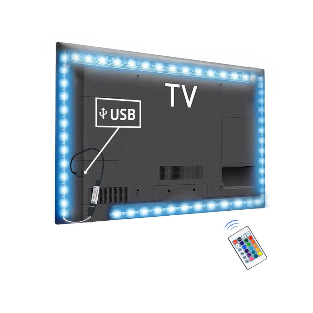 USB RGB LED TV Backlight Strip with Remote – 5V