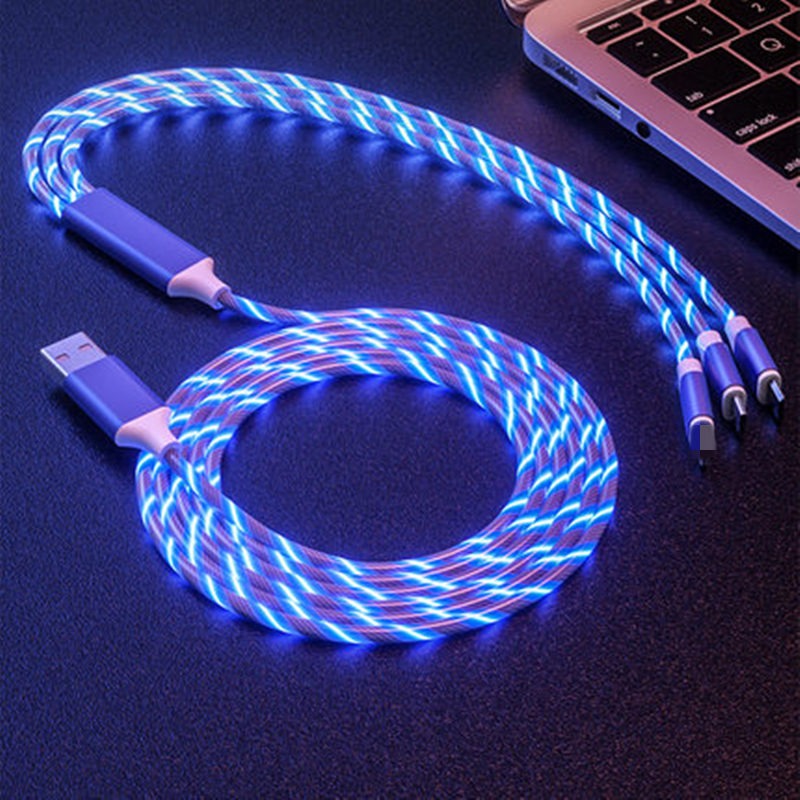 3-in-1 LED Flowing Light Multi Charging Cable – 1.2m