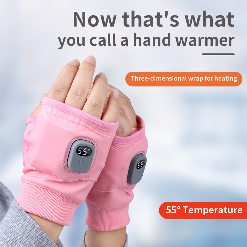 Smart Heated Fingerless Gloves with Digital Temperature Control