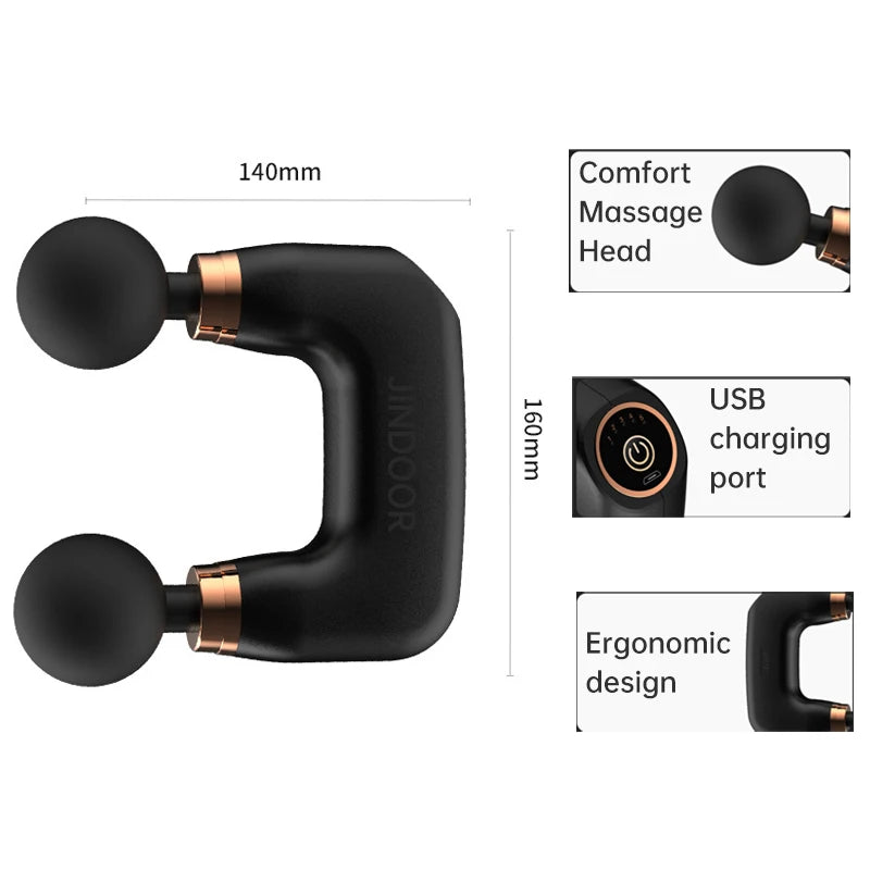 Dual-Head Rechargeable Massage Gun – 5-Speed Muscle Massager