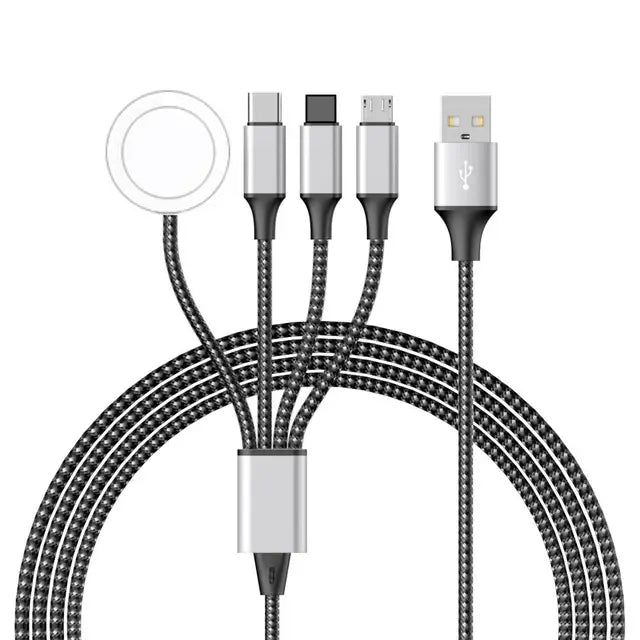 4-in-1 Fast Charging Cable with Wireless Watch Charger