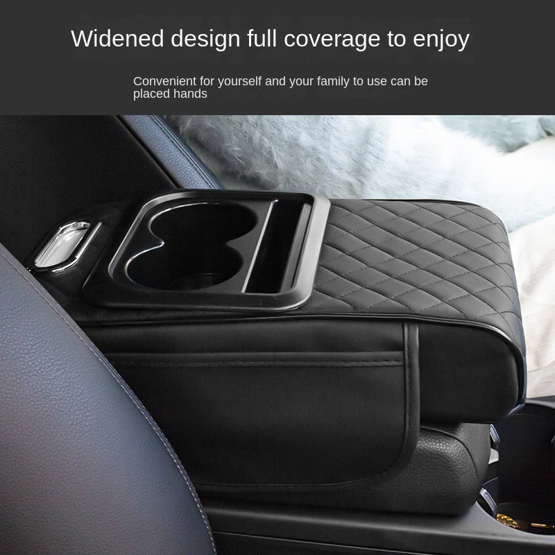 Multi-Functional Car Armrest Riser with Cup Holders, Tissue Holder & Storage