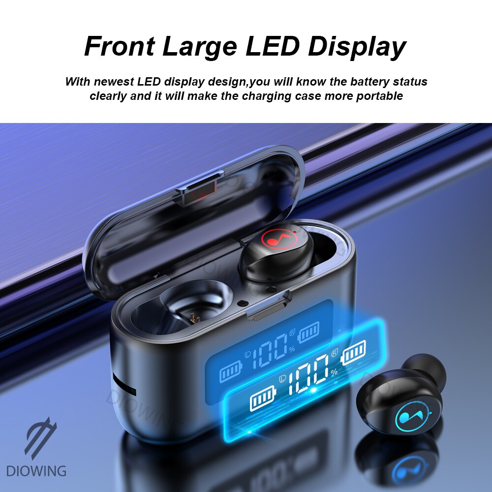 B281 Bluetooth 5.0 Wireless Earbuds with LED Display & Touch Control