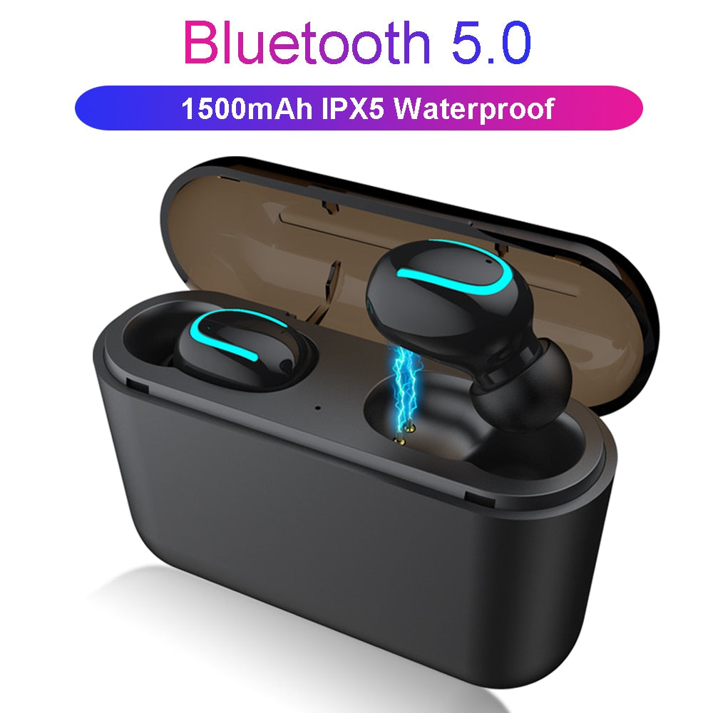 Bluetooth 5.0 TWS Wireless Earbuds with IPX5 Waterproof & Noise Cancellation