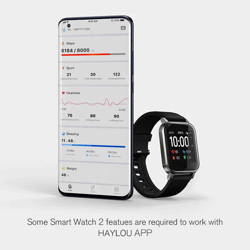 Haylou LS02 Smart Watch – 1.4" Full Touch Fitness Tracker with Heart Rate Monitor & 20-Day Battery Life