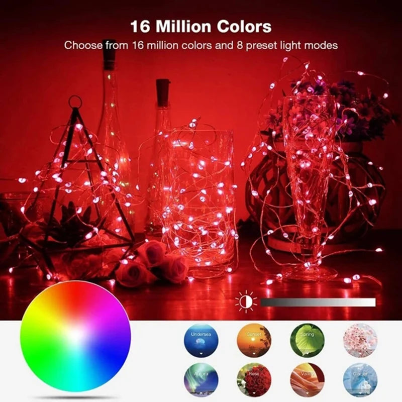 Smart RGB Music Sync LED String Lights – App Controlled