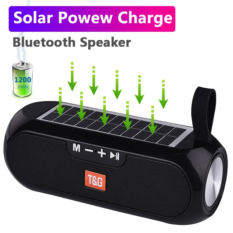 Solar Bluetooth 5.0 Portable Stereo Speaker with TWS & FM Radio