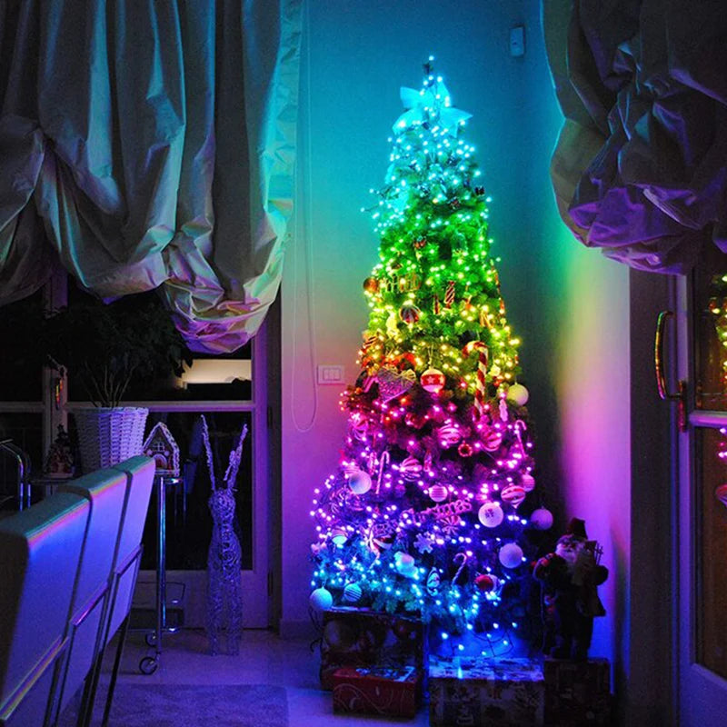 Smart RGB Music Sync LED String Lights – App Controlled