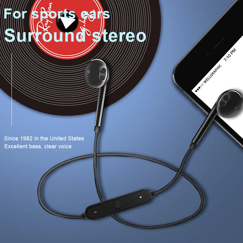 S6 Wireless Bluetooth Neckband Earphones